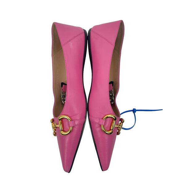 Gucci Horsebit Pointed Toe Mary Jane Ballet Flats Pink Size 38.5 - Picture 7 of 13
